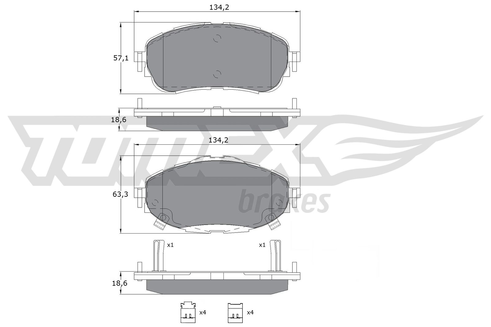 TOMEX TOM16-99 Fékbetét